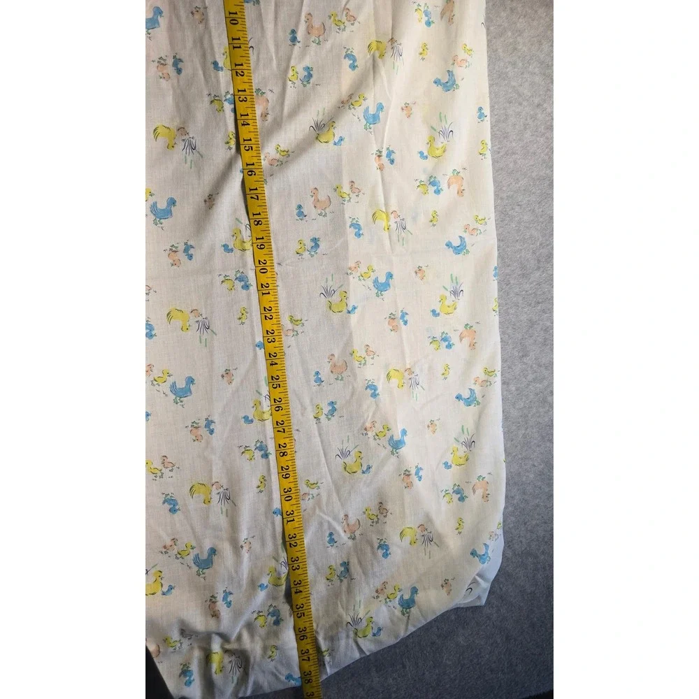 Vintage 70s Duckling Duck Fitted Crib Nursery Sheet Pastel 23x38 Cottagecore